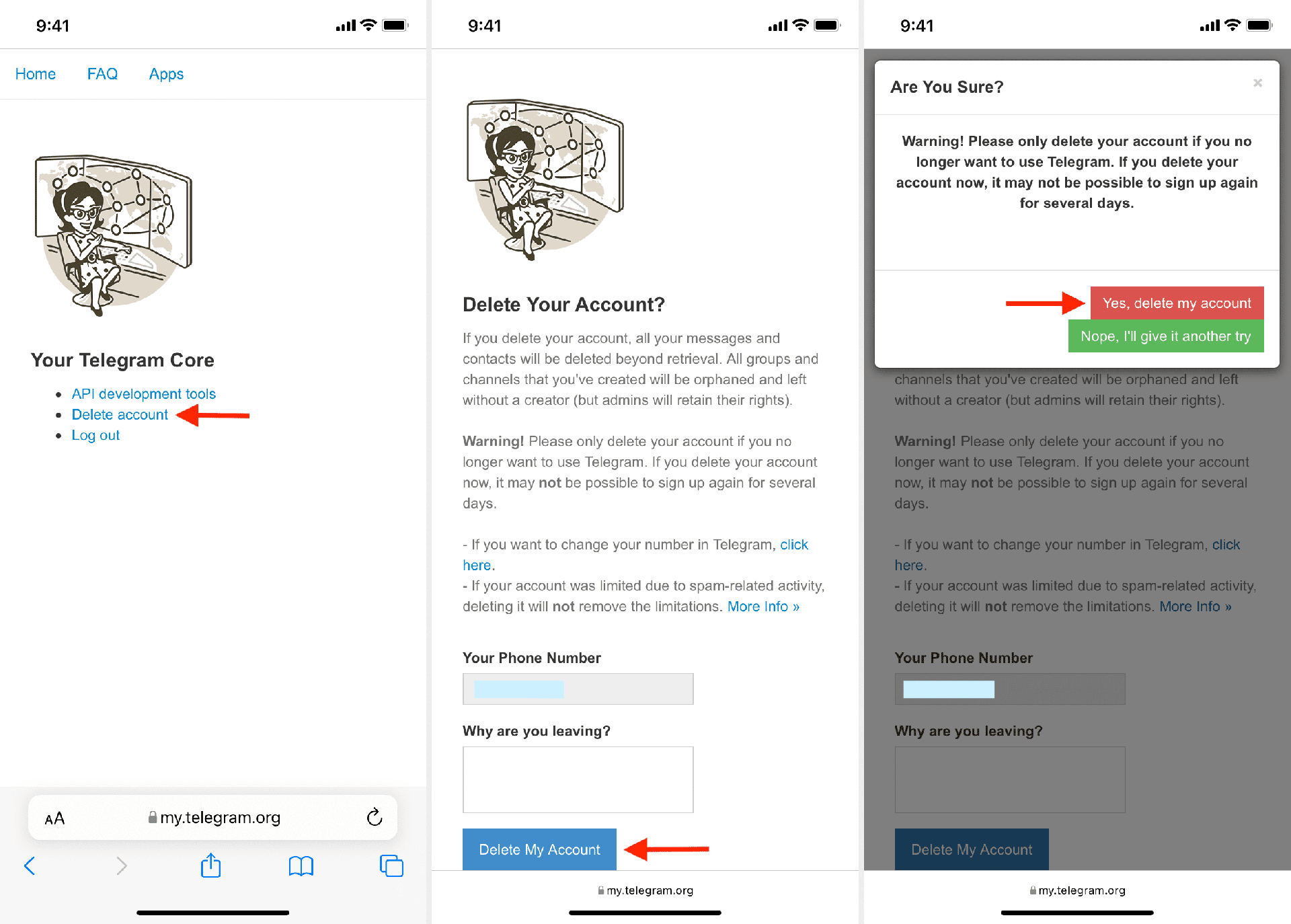 在 Telegram 上删除我的帐户-Telegram官网下载