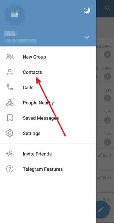 检查 Telegram 上的联系人的步骤-电报官网