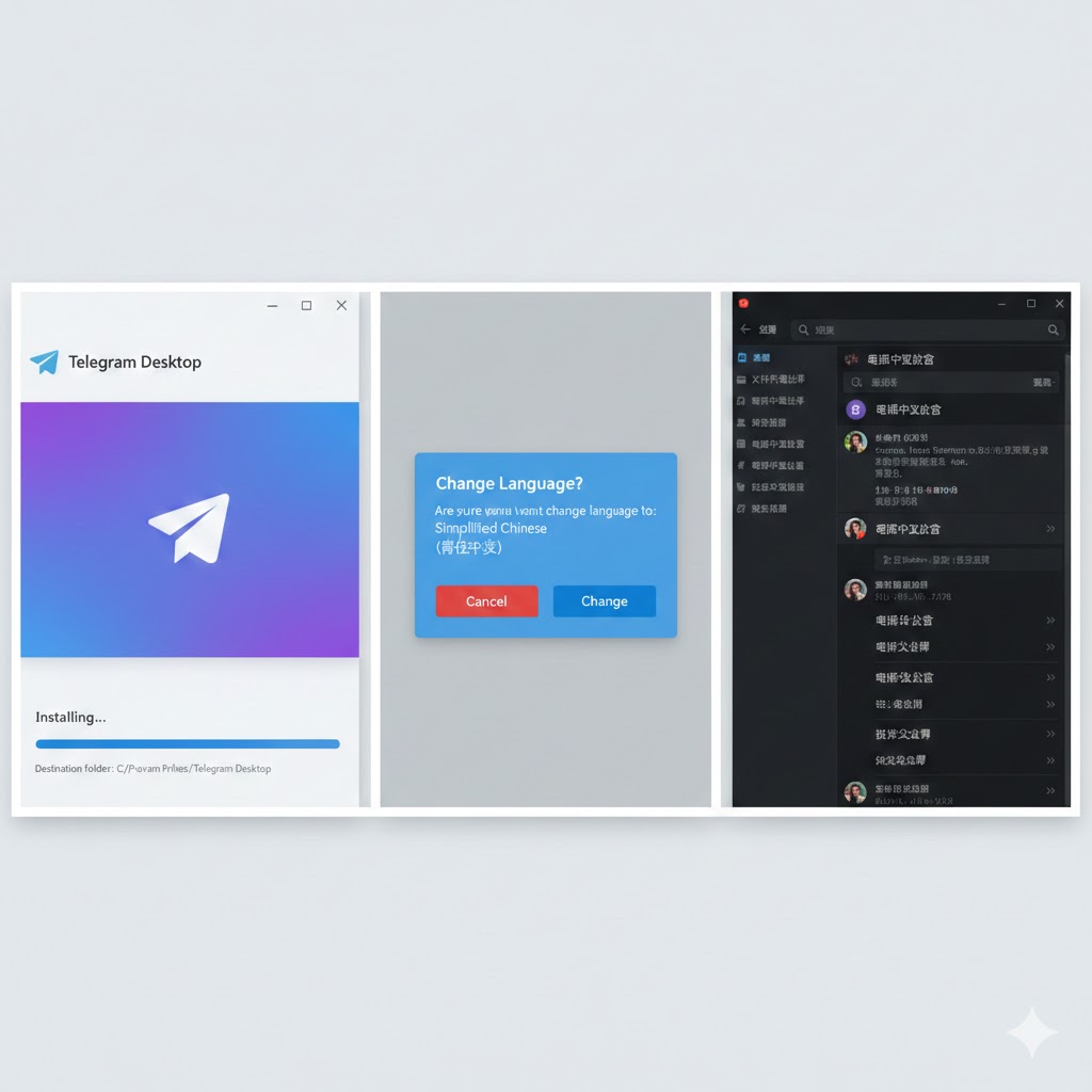 Telegram电脑版设置中文步骤